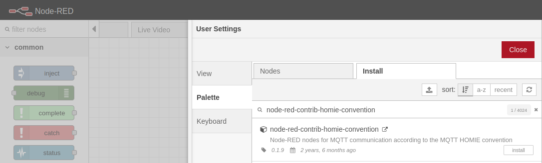 Node-RED nodes for MQTT communication according to the MQTT HOMIE convention