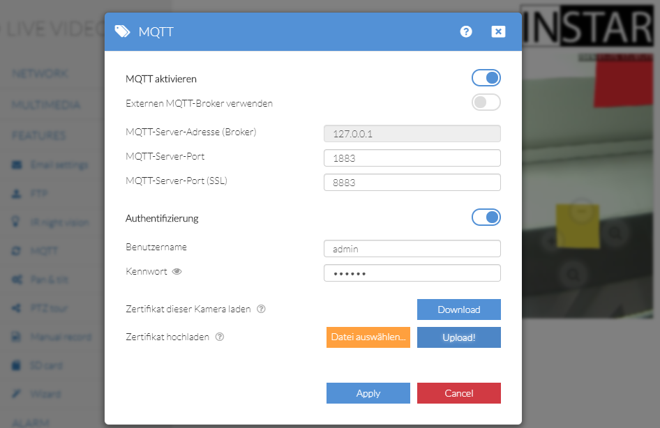 INSTAR MQTT Broker and the MQTT Explorer