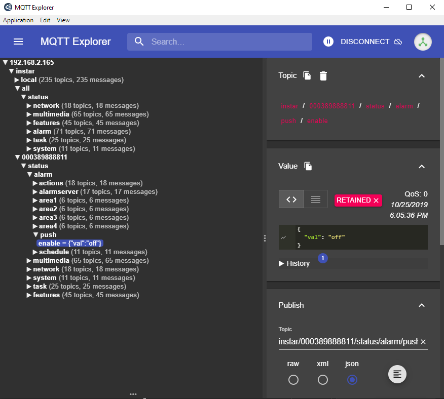 INSTAR MQTT Broker and the MQTT Explorer