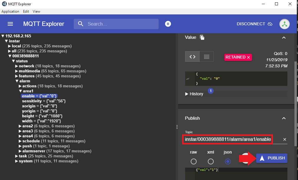 INSTAR MQTT Broker and the MQTT Explorer