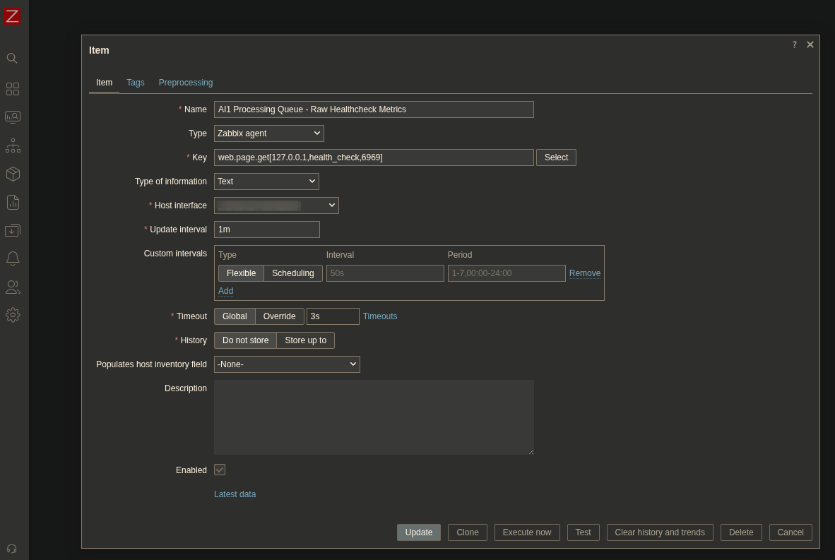 Zabbix v7 HTTP Health Check