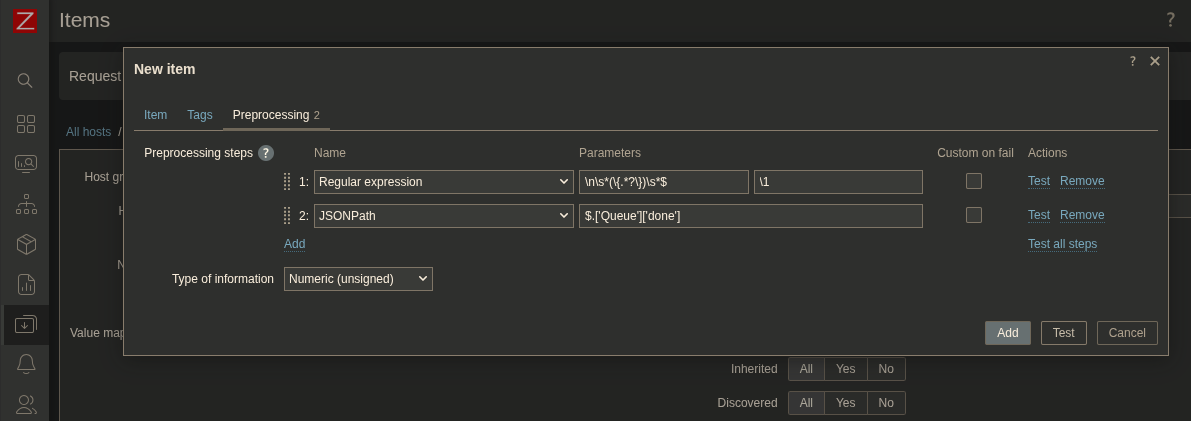 Zabbix v7 HTTP Health Check