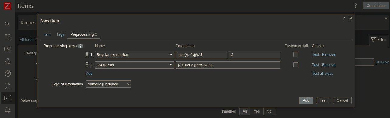 Zabbix v7 HTTP Health Check
