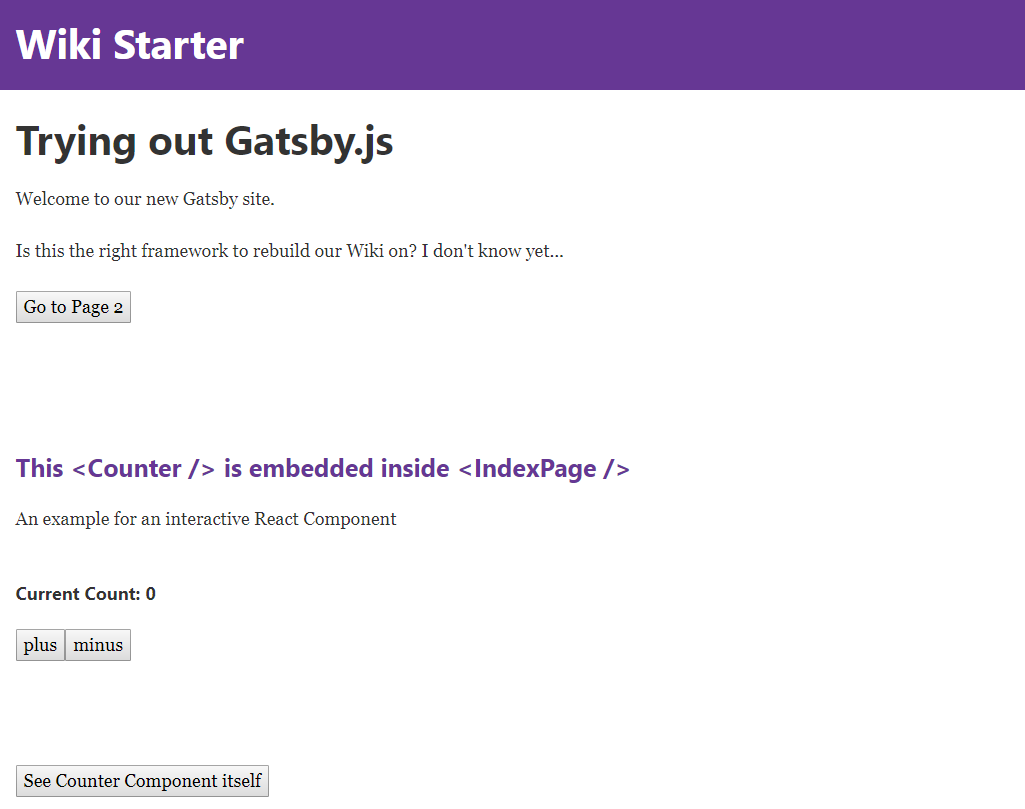 Gatsby.js Wiki Starter