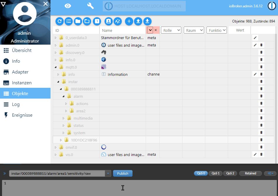 ioBroker with your INSTAR IP Camera