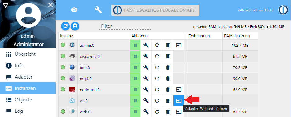 ioBroker with your INSTAR IP Camera